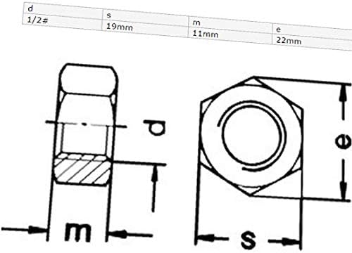 X-dree 1/2 -13 Frea feminina 304 porcas hexáticas de aço inoxidável Tom de prata 5 PCs (1/2 -13 Rosca Hembra 304 Tuercas