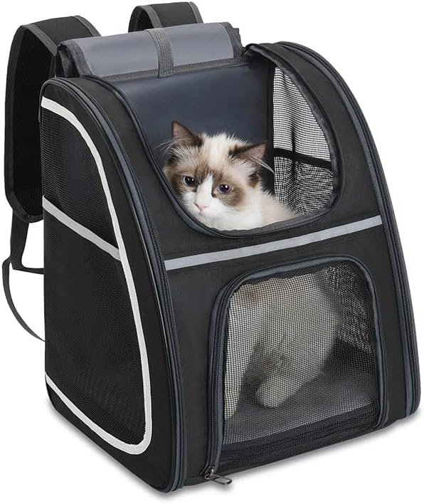 Pet Transporter Backpack Backpack Backpack Backpack Ventilação Backpack de transportadora de animais de estimação respirável para cães
