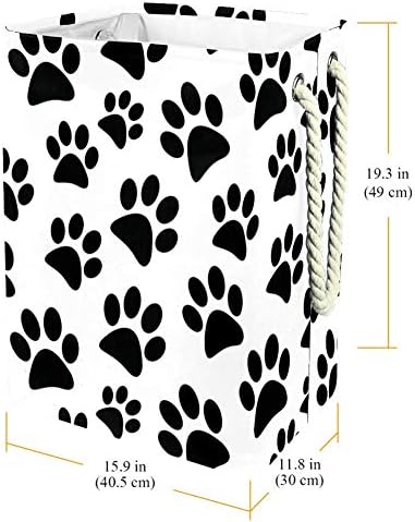 Pegada de animal preto Indomer 300D Oxford PVC Roupas impermeáveis ​​cestas de roupas grandes para cobertores Toys