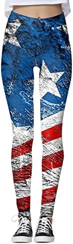 4 de julho Leggings for Women American Flag High Caists Yoga Running Pernelas Ultra Stretch Fyfy Athletic Gym calças