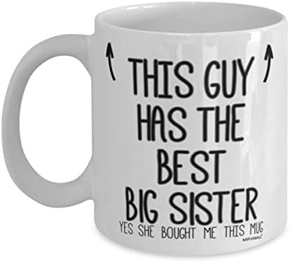 Brothers Mug - Gifts for Brother - esse cara tem a melhor irmã mais velha - canecas de café - WM7413