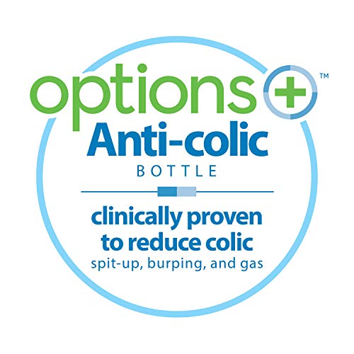Dr. Brown Natural Flow® Anti-colic Options+™ Kit de partida com garrafa com canção larga de gola larga, 9oz/270ml, com bico de fluxo médio-rápido de nível 3 e bico macio de silicone , verde, 6m+