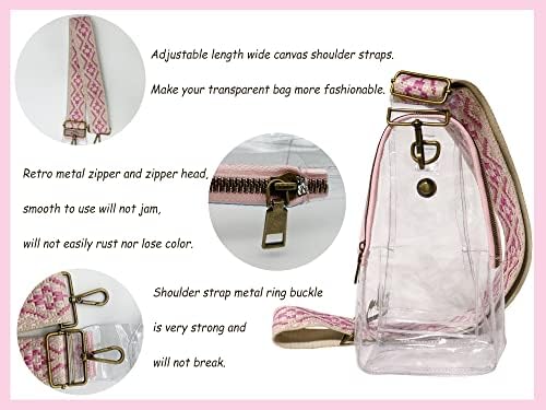 Topttanbo Small Sling Clear Sling, mochila crossbody de PVC, mochila no peito aprovada pelo estádio, bolsa de peito transversal para mulheres, meninas