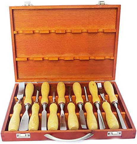 Malaxa Lianxiao - GOUGES DE ENTRADA DE MADEIRA 12pcs Professional Wood Escultura de cantéis de mão Kit de ferramentas para
