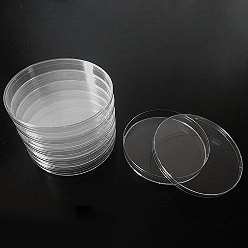 Pacote de 10 placas de Petri de plástico estéreis com grupos de tampa Clear Plate Plate Plate Plate Plac para análise de laboratório,