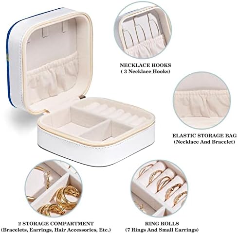 Tartarugas de mini jóias portáteis de viagem na caixa de jóias de jóias de couro de couro de caixa de jóias caixa de armazenamento de estojo BAIXA MENINAS MULHERES 4.1X2.3X4.1 IN