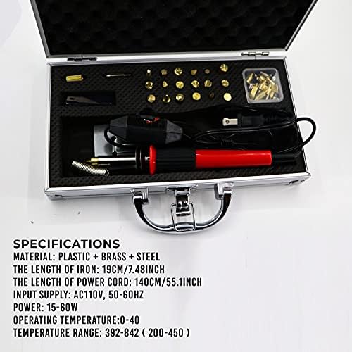 44 PCs Kit de queima de madeira, ferramenta de pirografia profissional com caneta de pirografia de temperatura ajustável, caneta