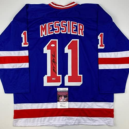 Autografado/assinado Mark Messier New York Blue Hockey Jersey JSA CoA