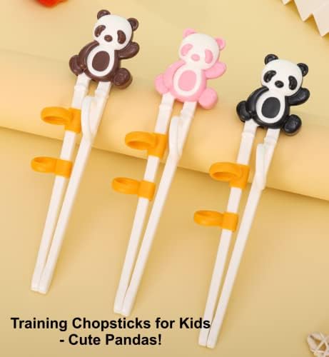 Pauzinhos infantis, pauzinhos de treinamento de panda jawbush para crianças e iniciantes, utensílios de crianças fofas