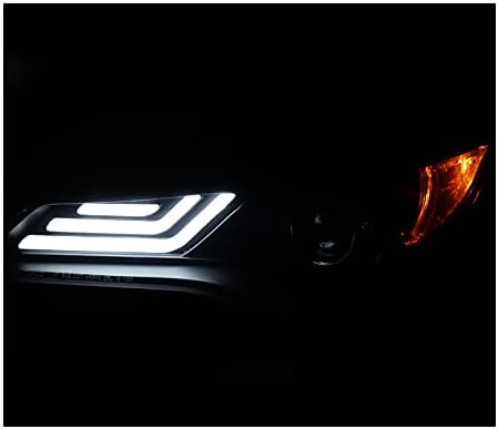 ZMAUTOPTS LED BAR HALOGEN FARECTROS DE PROJETORES DE HALOGH BLACK W/6.25 Blue DRL Compatível com 2015-2017 Toyota Camry