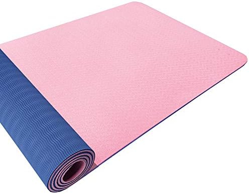 Whojs Yoga Mat sem deslizamento de 6 mm de espessura de tapetes de treino grande anti-Tear com tiras de transporte, para pilates, fitness, mulheres e homens 183 cm x 68 cm