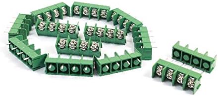 X-DREE 10 PCS 4 pinos de 8,5 mm 4 Position Terminal Block Trind Green 300V (10 PCS 4 PINES 8.5mm Pitch 4 Position Terminal Strip