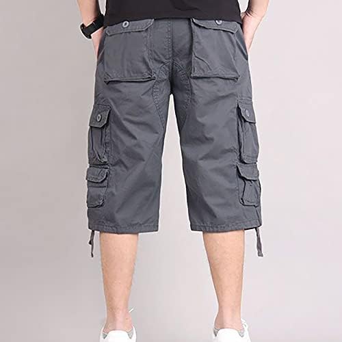 Shorts de carga masculina rtrde moda de moda casual cintura mid bolso de cor sólida calça de shorts ao ar livre