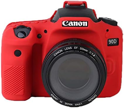 90D Case de silicone, capa de caixa de câmera Tuyung Shell protetor, compatível com câmeras Canon EOS 90D, preto