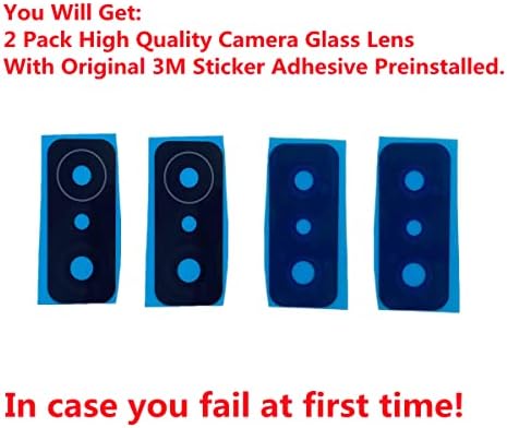 Lnonls 2 pacote traseiro de câmera traseira Substituição de lente de vidro para xiaomi mi 11t pro 5g 6,67 polegadas mi