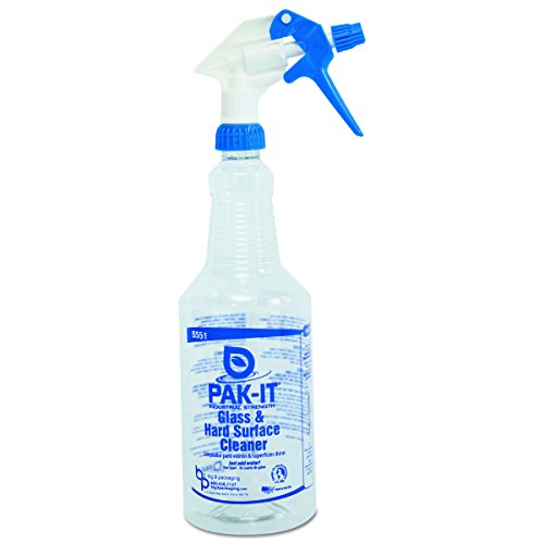 PAK-IT 555120004012 Garrafa de spray-spray de cor de cor vazia, 32 oz, para limpador de vidro/superfície dura