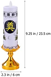 Veemon Decor 2pcs Velas sem chamas Lâmpada de vela funerária chinesa Candelas de velas de velas de velas de velas de velas para o sacrifício de funeral sem bateria LED chinesa