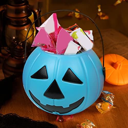 IPETBOOM PLÁSTICO Pumpkin Halloween Balde de abóbora, 2pcs truque ou tratamento Bucket Halloween Hallowen Pumpkin Candy Bucket Pumpkin Porta de doce com alças Bucket de abóbora plástica