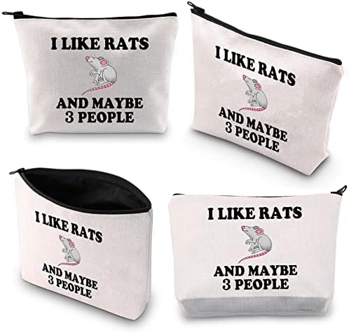 BDPWSS Rat MakeUp Bag Rat Amor Presente Rato Presente Crazy Rat Lady Presente para mulheres Eu gosto de ratos e talvez 3 pessoas