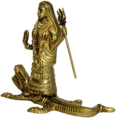 Estátua de metal de metal de Khodiyar maa com material de arte decorativa por Bharat Haat BH00945