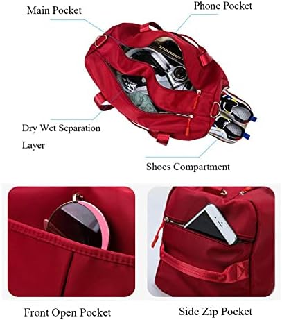 Karresly Sports Gym Bag para mulheres ou homens viajam de mochila com bolso molhado e compartimento de sapatos para treinar yoga de natação