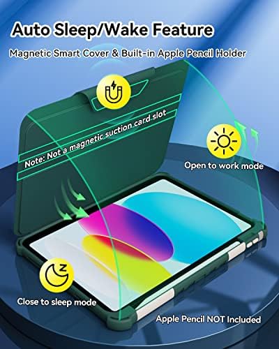 Gillkin iPad 10th Geração Caso 2022: Capa de couro Caixa de suporte slim para iPad 10th Gen 10,9 polegadas 2022 W/Clasp magnético/porta