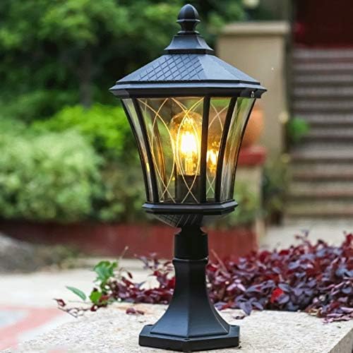 LXXSH Lâmpada de parede de estilo europeu, lâmpada externa, portão, lâmpada de pilar, lâmpada de parede, lâmpada quadrada do jardim do pátio, portão LED LightsoutDoor Lights Luzes do jardim