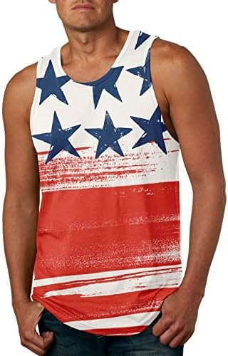 Camiseta miashui camisetas camisetas de verão novo American Independence Day Cotton 3D Imprimir tanque de tanques masculinos