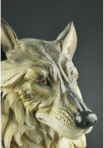 Decoração de lobo zamtac imitando escultura em madeira, móvel de abertura de abertura do presente de abertura Lobo -