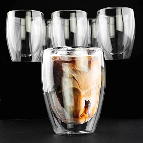 GENIGW 6PC 350ML DUPLE WARL TEA COMPLO COMPELA TEER CAFELHA Handmade Beverage Creative Transparent Drinkware