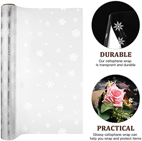 Sacos de celofane de nuobesty 2. 5 papel de embrulho de flores de chelo -embrulho de celofane papel de neve padrão