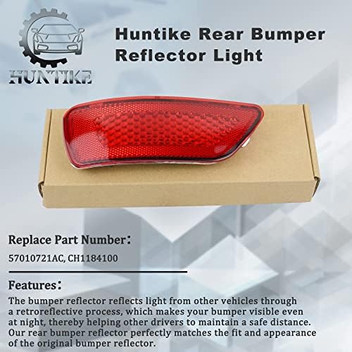 Huntike traseiro refletor de pára -choques Luz esquerda - Parte# 57010721AC CH1184100 - Compatível com Jeep Compass Grand Cherokee 2011-2017 Dodge Journey 2011-2018