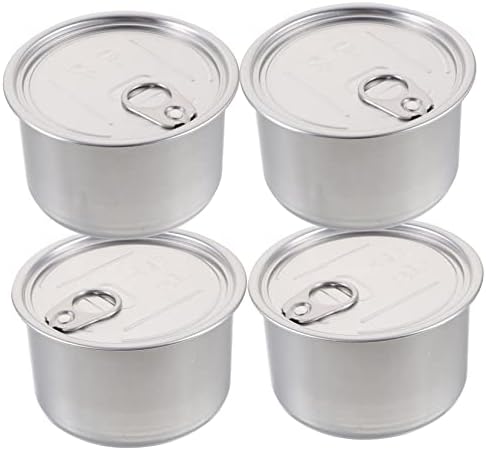 Luxshiny 4pcs latas de gato alimentos enlatados em alumínio de mousse de prata