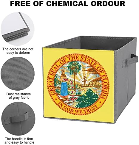 Florida State Bandle Bandeira dobrável Cubos de armazenamento de tecido Caixa dobrável com alças