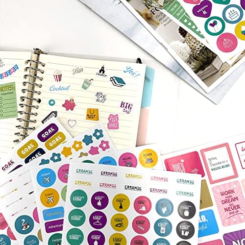 Kiroyal 24 folhas Planejador adesivos para mulheres, acessórios para planejadores para periódicos e calendários, Planejadores