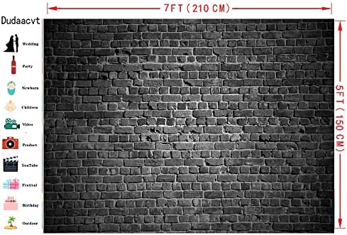 Dudaacvt 7x5ft Black Brick Wall Backdrop Fundação para o recém -nascido Baby Photoshoot Prop Recém