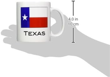 3drose Mug_107393_1 Caneca de cerâmica da bandeira do estado do Texas, 11 onças