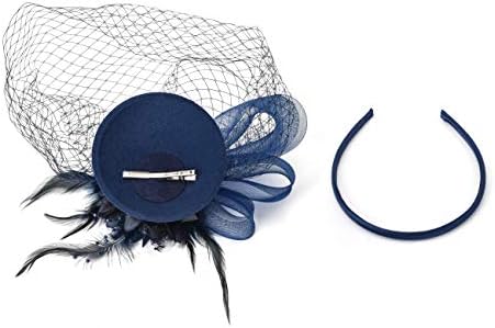 Zivyes Fascinators Hat for Women Tea Party Party Headby Derby Wedding Flower Mesh Veil Fascinator