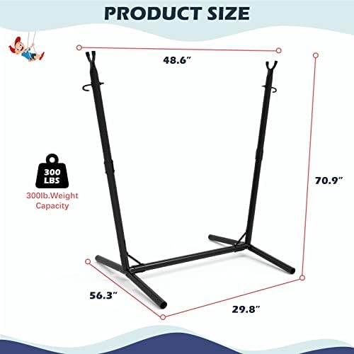 Cadeira de rede com suporte, cadeira suspensa pesada com suporte, para cadeira de balanço interior externa e resistente com suporte