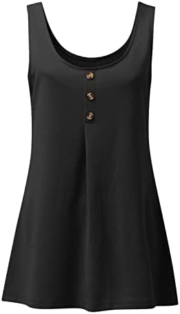 Miashui todos os tops para mulheres mulheres casuais colorido sólido mangas com o tanque de botão de camisola