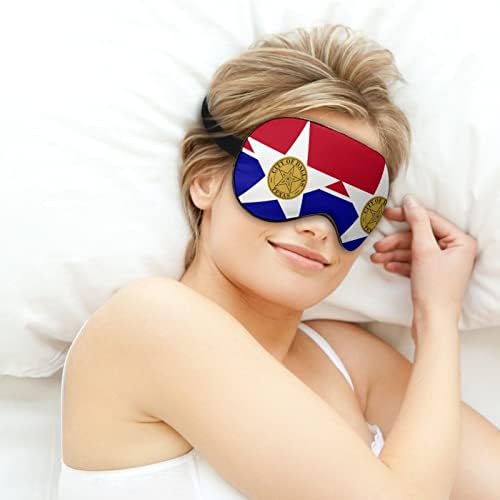 Dallas Flag Máscara Olhe para os olhos Sono vendados com bloco de cinta ajustável Blinder Night Night para viagens Sleeping