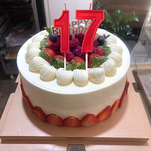 2,76 em velas de aniversário, bolo de glitter vermelho número 1 velas decoração de capota para aniversário de casamento, celebração de festas para crianças e adultos