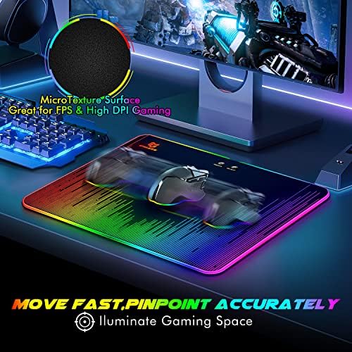 GIMARS TECLARO REST REST E RGB PAD RUDE DE SUPERFÍCIE HARD para jogos, computador