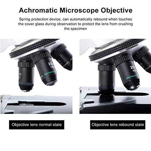 Objetivo Achromático, Proteção de Proteção da Primavera Resistente a Corrosão Lente Objetiva do Microscópio Placada