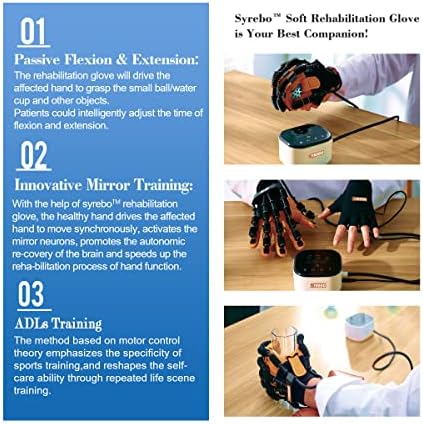 Syrebo Luvas de Robôs de Reabilitação de Hands, dispositivo de reabilitação de dedos auto-teria de talento de mão funcional ， Treinamento