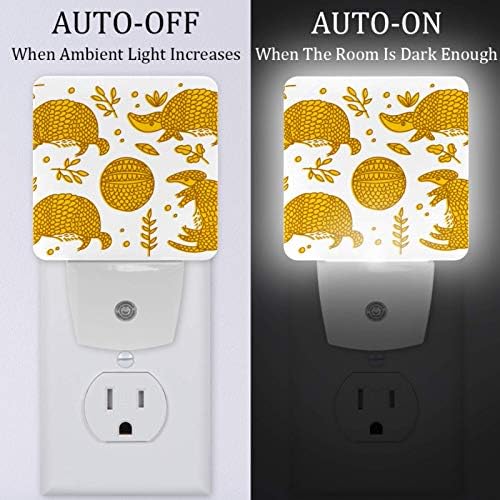 Lâmpada de luz da noite LED com entupimento do sensor inteligente ao sensor de amanhecer, conecte os animais dourados de animais esboços à noite para corredor, quarto, quarto das crianças, cozinha, escada, banheiro