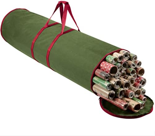 Zober Natal de embrulho bolsa de armazenamento de papel - se encaixa de 14 a 20 rolos padrão até 40 embrulhada de presente Round NW Bag