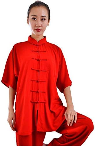 Zooboo unissex algodão mistura de mangas curtas Tai chi de terno de madrugada uniforme de kung fu roupas de kung fu