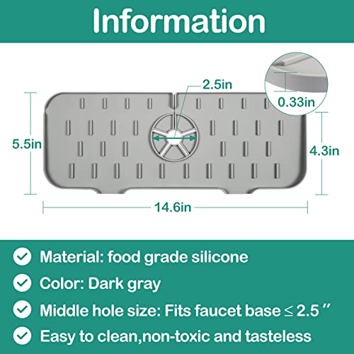 Liancgjue Silicone Sink tapete, torneira apanhador de gotejamento, tapete de torneira, tapete de proteção de pia para barra para barra