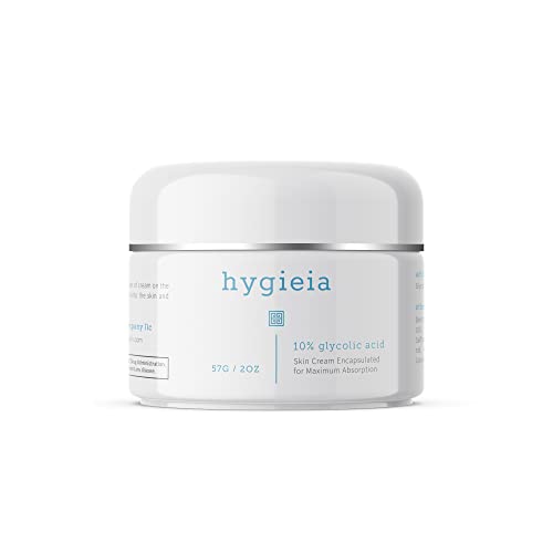 Higieia + encapsulou a face e o creme de ácido glicólico a 10%, ajuda com acne, manchas de idade e descoloração, fórmula